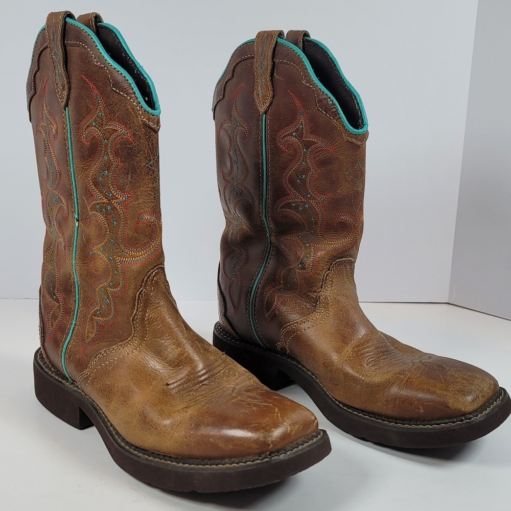 Justin Gypsy Womens Brown Leather Western Cowgirl Boots L2900 Size 10B